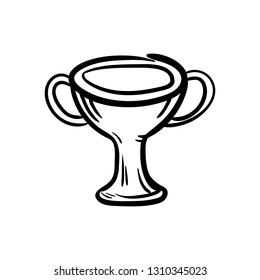 Beautiful hand drawn fashion cup icon. Hand drawn black sketch. Sign / symbol / doodle. Isolated on white background. Flat design. Vector illustration.