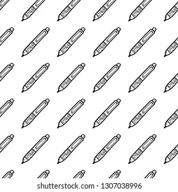 Beautiful hand drawn fashion seamless pattern pen icon. Hand drawn black sketch. Sign / symbol / doodle. Isolated on white background. Flat design. Vector illustration.