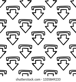 Beautiful hand drawn fashion seamless pattern arrow web icon. Hand drawn black sketch. Sign / symbol / doodle. Isolated on white background. Flat design. Vector illustration.