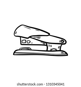 Beautiful hand drawn fashion stapler icon. Hand drawn black sketch. Sign / symbol / doodle. Isolated on white background. Flat design. Vector illustration.