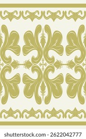 Beautiful Hand Drawn Filigree Golden Exotic Baroque Florals Abstract Medieval Design on Beige Background. Got the Luxury Vibe Decoration as Lace Embroidery Needlecraft Men's Attires Handkerchief Scarf