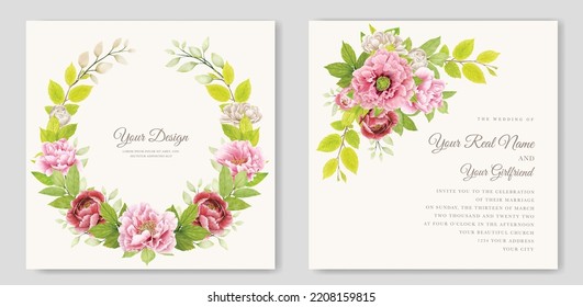 hermoso borde de flora dibujado a mano y marco