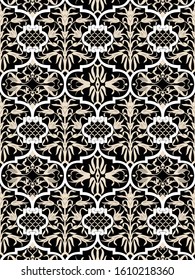 Beautiful hand drawn floral pattern of decorative element.
