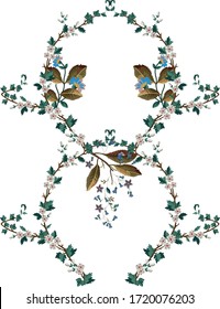 Hermoso patrón floral dibujado a mano