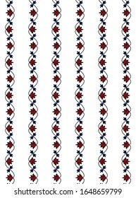 Beautiful hand drawn floral repeat border