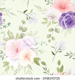 Beautiful hand drawn floral seamless pattern design