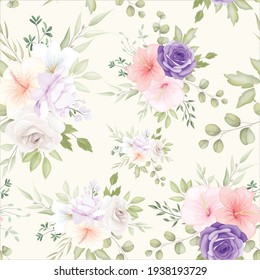 Beautiful hand drawn floral seamless pattern design