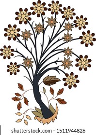 Beautiful hand drawn floral tree