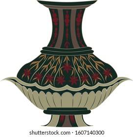 Beautiful hand drawn  floral vase.