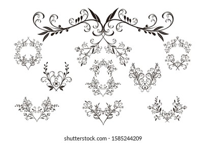 Beautiful hand drawn floral vector collection