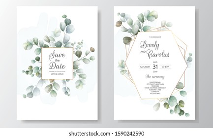 Beautiful Hand Drawn Floral Wedding Invitation Card