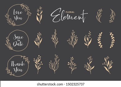 Beautiful hand drawn floral wreath vector collection