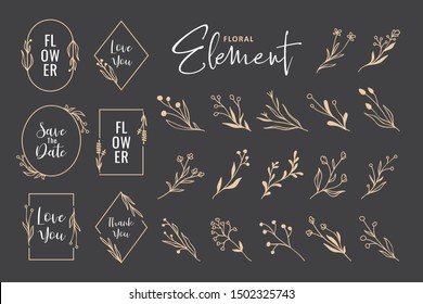 Beautiful hand drawn floral wreath vector collection