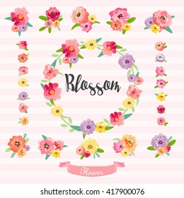 Beautiful Hand Drawn Flower Wreath Vector Design