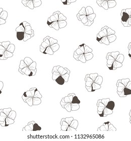 Beautiful hand drawn garden flowers classic design background seamless pattern vector