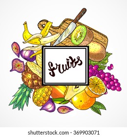 Beautiful hand drawn illustration fruits 