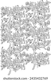 Beautiful hand drawn linear drawing.