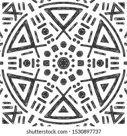 Beautiful Hand Drawn Mandala Tile. Ornamental Background. Vector Decoration.
