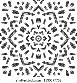 Beautiful Hand Drawn Mandala Tile. Ornamental Background. Vector Decoration.
