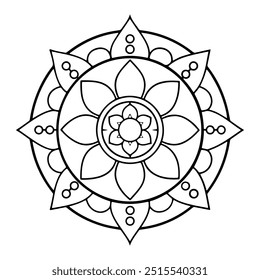 Hermoso   Mandala dibujado a mano. Un arte de mandala vibrantemente decorado
