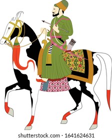 Beautiful hand drawn mughal horse