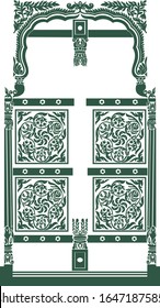 Beautiful hand drawn mughal wall paintings