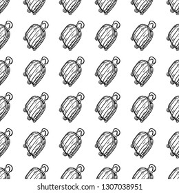 Beautiful hand drawn seamless pattern fashion bag icon. Hand drawn black sketch. Sign / symbol / doodle. Isolated on white background. Flat design. Vector illustration.