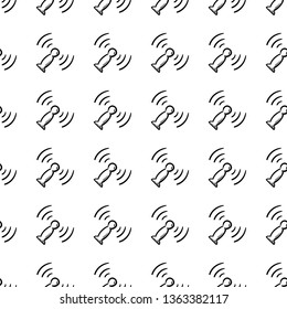 Beautiful hand drawn seamless pattern  fashion wi-fi icon. Hand drawn black sketch. Sign / symbol / doodle. Isolated on white background. Flat design. Vector illustration.