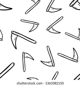 Beautiful hand drawn seamless pattern  fashion spit icon. Hand drawn black sketch. Sign / symbol / doodle. Isolated on white background. Flat design. Vector illustration.