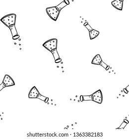 Beautiful hand drawn seamless pattern  fashion vial icon. Hand drawn black sketch. Sign / symbol / doodle. Isolated on white background. Flat design. Vector illustration.