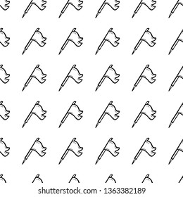 Beautiful hand drawn seamless pattern  fashion flag icon. Hand drawn black sketch. Sign / symbol / doodle. Isolated on white background. Flat design. Vector illustration.