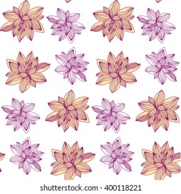 Beautiful hand drawn seamless pattern with flowers made in vector. Texture can be used for web site background, on banners, invitations and on your other designs. 