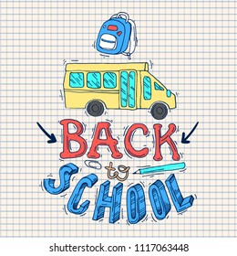 Beautiful hand drawn set of vector illustration back to school. Doodle style.