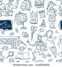 Beautiful hand drawn set of vector illustration back to school. Doodle style.