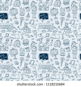 Beautiful hand drawn set of vector illustration back to school. Doodle style.