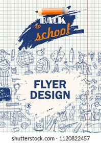 Beautiful hand drawn set of vector illustration back to school. Doodle style.