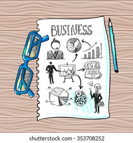 Beautiful hand drawn sketch business elements for your design