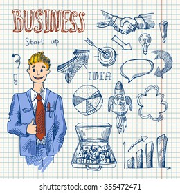 Beautiful hand drawn sketch business elements for your design