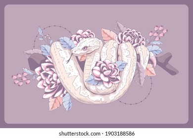 beautiful hand drawn snake background