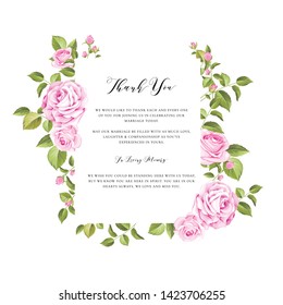 beautiful hand drawn soft roses wedding invitation card set