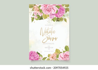 conjunto de tarjetas de boda florales dibujadas a mano