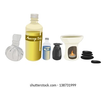 Beautiful hand drawn spa and massage element set
