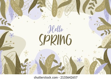 Hermoso fondo de flores de primavera dibujado a mano