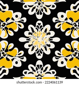 Beautiful hand drawn symmetrical flower pattern