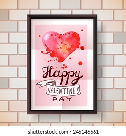 beautiful hand- drawn valentine's day poster