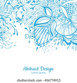 beautiful hand drawn vector background with a floral pattern