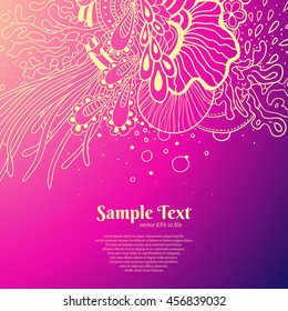 beautiful hand drawn vector background with a floral pattern