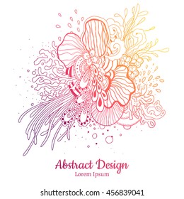 beautiful hand drawn vector background with a floral pattern