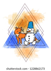 Beautiful hand drawn vector illustration winter sport activites. Doodle style drawing.