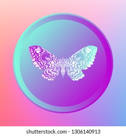 Beautiful hand drawn vector illustration sketching of butterflies. Boho style drawing. Use for postcards, print for t-shirts, posters, wedding invitation, tissue, linens - Vector